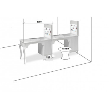 Двойной маникюрный стол 505