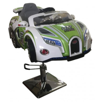 Детское парикмахерское кресло машинка Bugatti зёленая